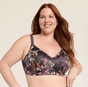 NWT Cacique Invisible Back Smoother No Wire Bra Floral Print Size 40H